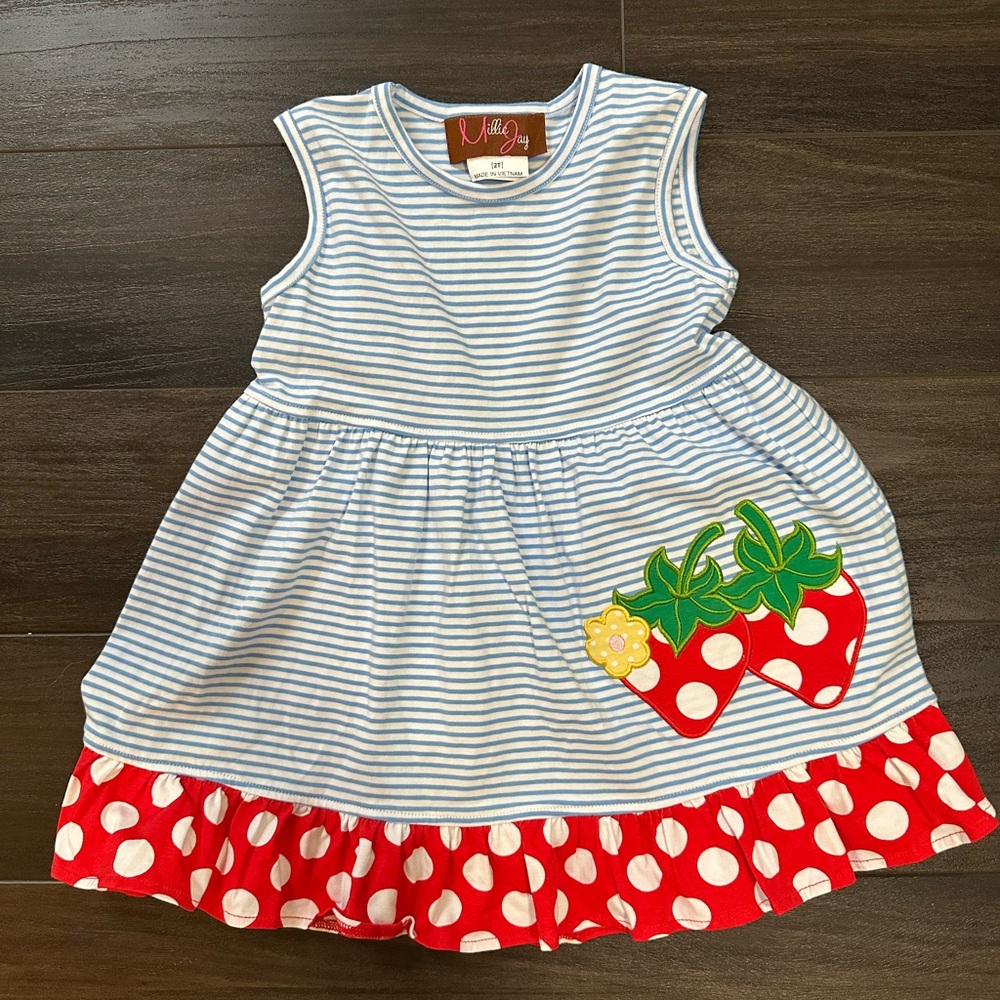 Millie Jay Strawberry Dress 2T